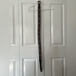 LL Bean Vintage Leather Beaded  Native American Indian Belt